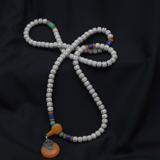 Faux Lotus Prayer Mala