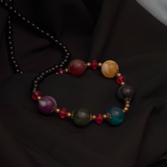 Multi Agate Beaded Necklace