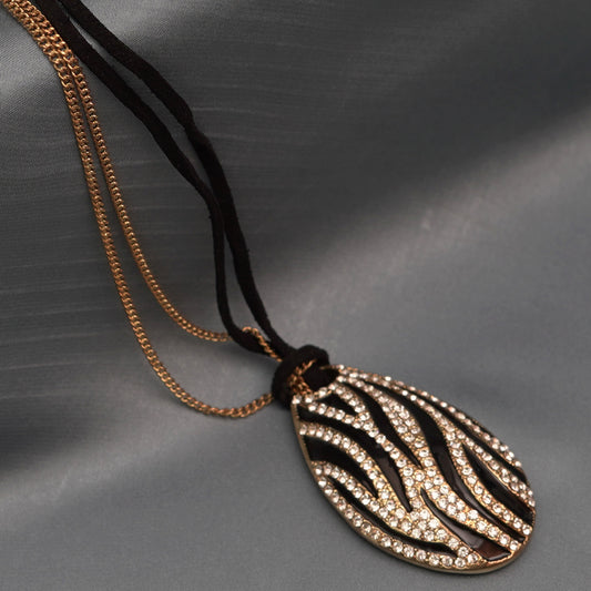 Black Gold High-Grade Imitation Diamond Double Chain