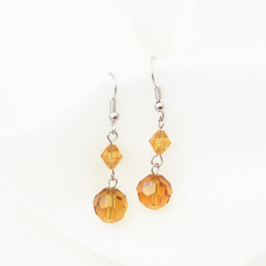 Bicone & Crystal Earrings