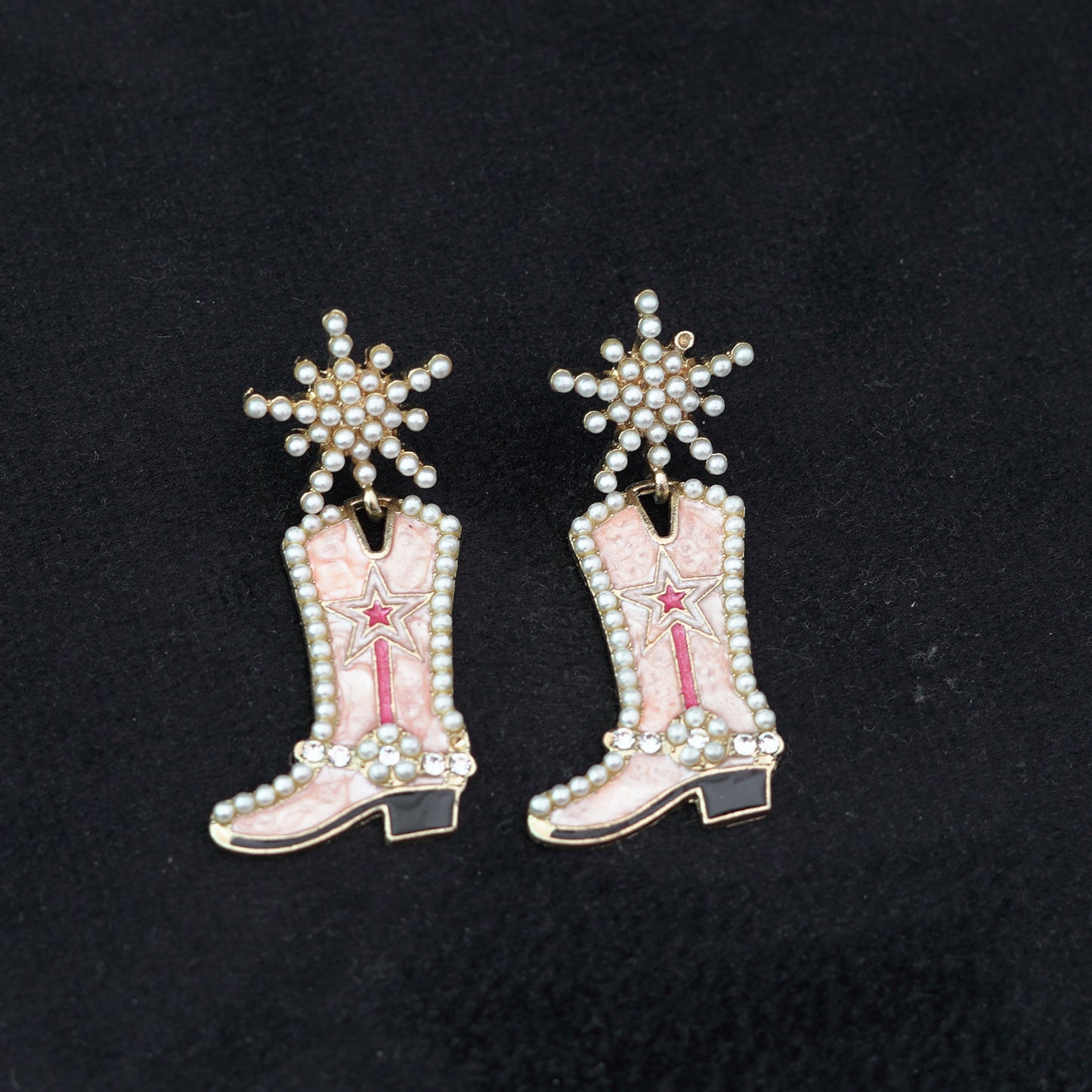 Vedawas Artisan Crafted Western Cowgirl Snowflake Earrings