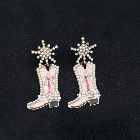 Vedawas Artisan Crafted Western Cowgirl Snowflake Earrings