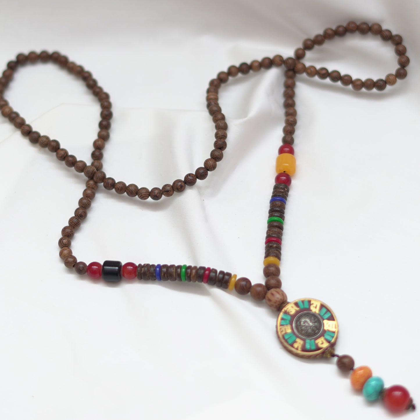 Handmade Buddhist Wood Beads Necklace