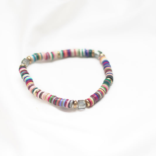 Multicolor Vinyl Bead Bracelet