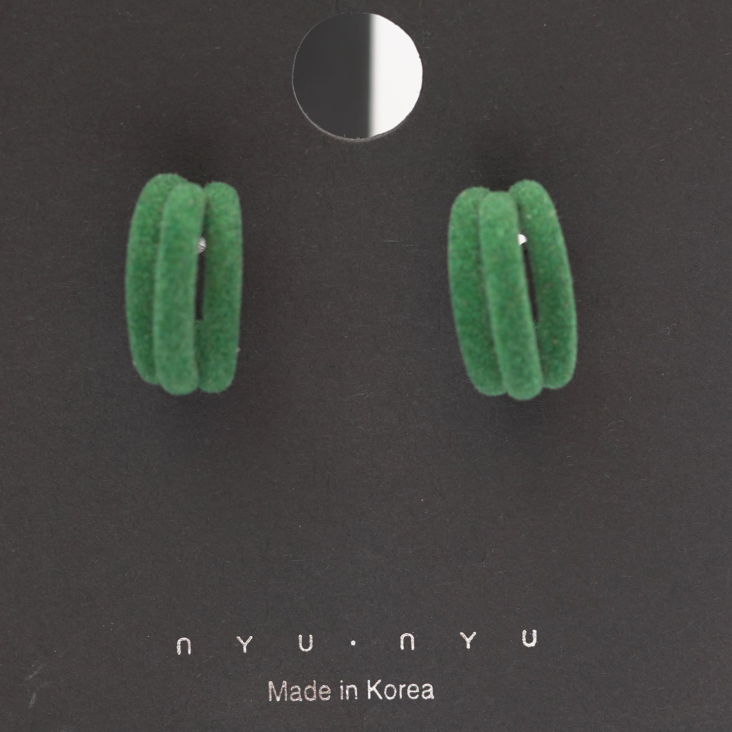 Green C Shape Earings