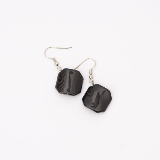 Genuine Black Tourmaline Earrings