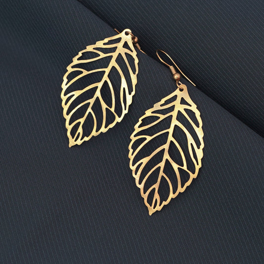 Simple Leaves Hollow Pendants  Earrings