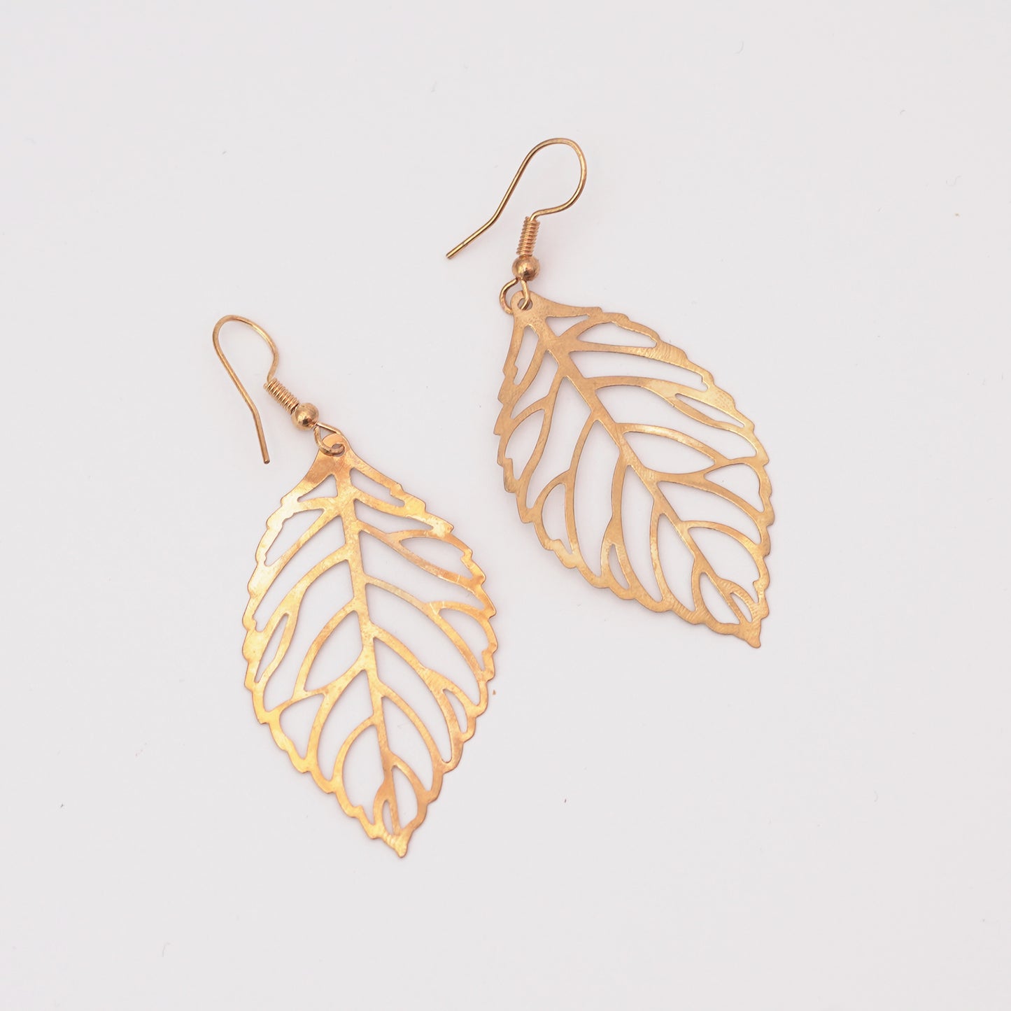 Simple Leaves Hollow Pendants  Earrings