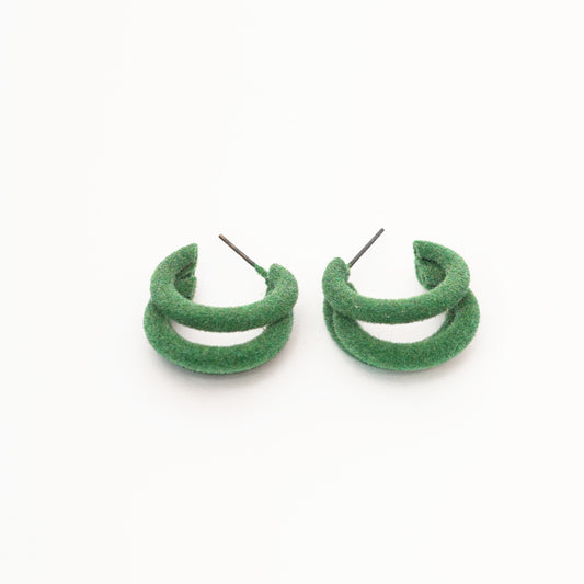 Green C Shape Earings