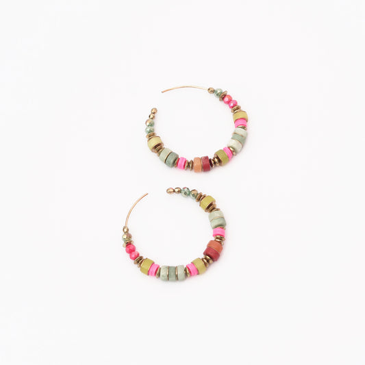 Stone Hoop Earrings