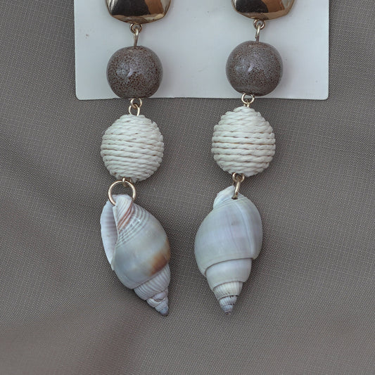 Long Dangling Genuine Shell Earrings