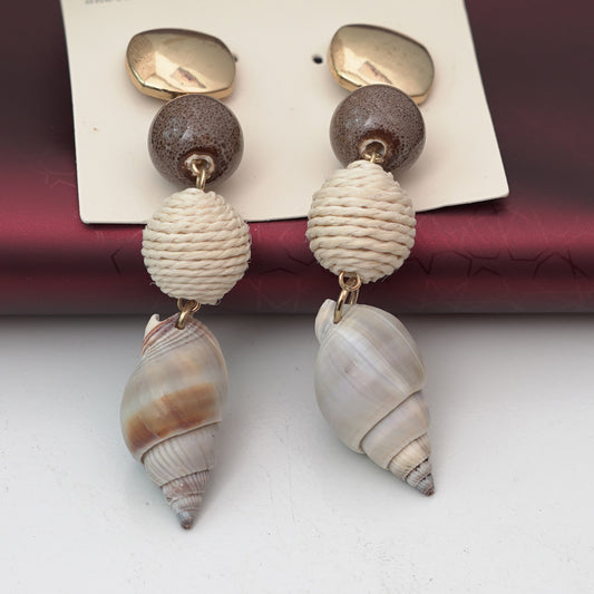 Long Dangling Genuine Shell Earrings