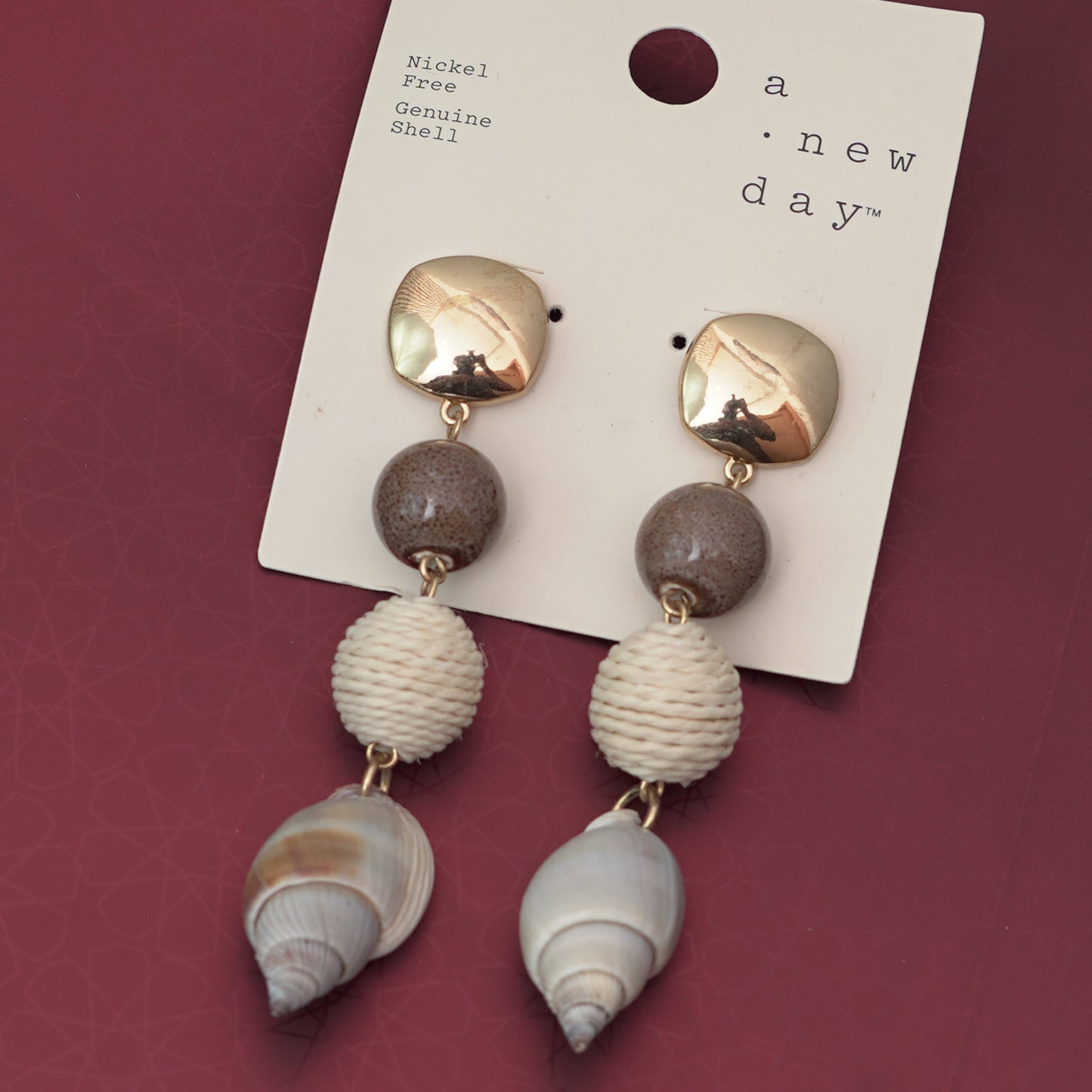 Long Dangling Genuine Shell Earrings