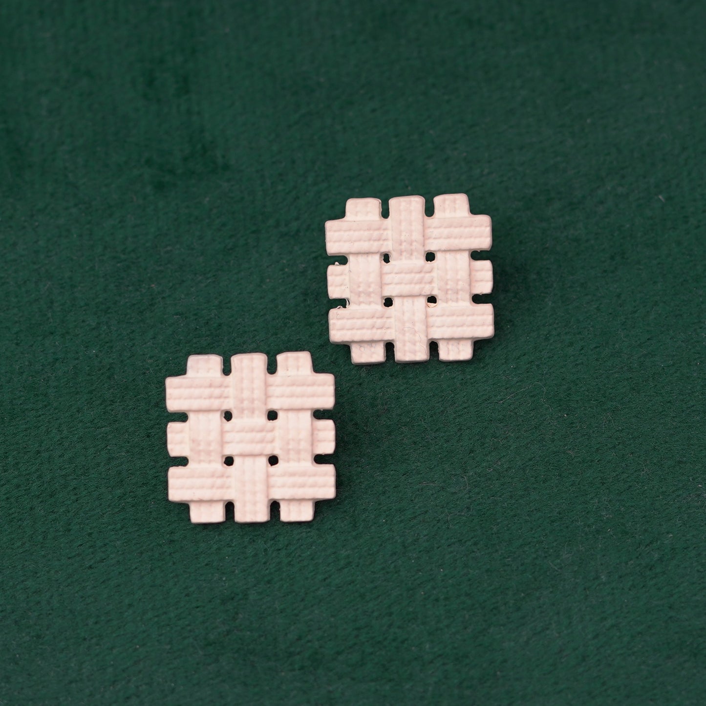 Brass geometric vintage stud earring