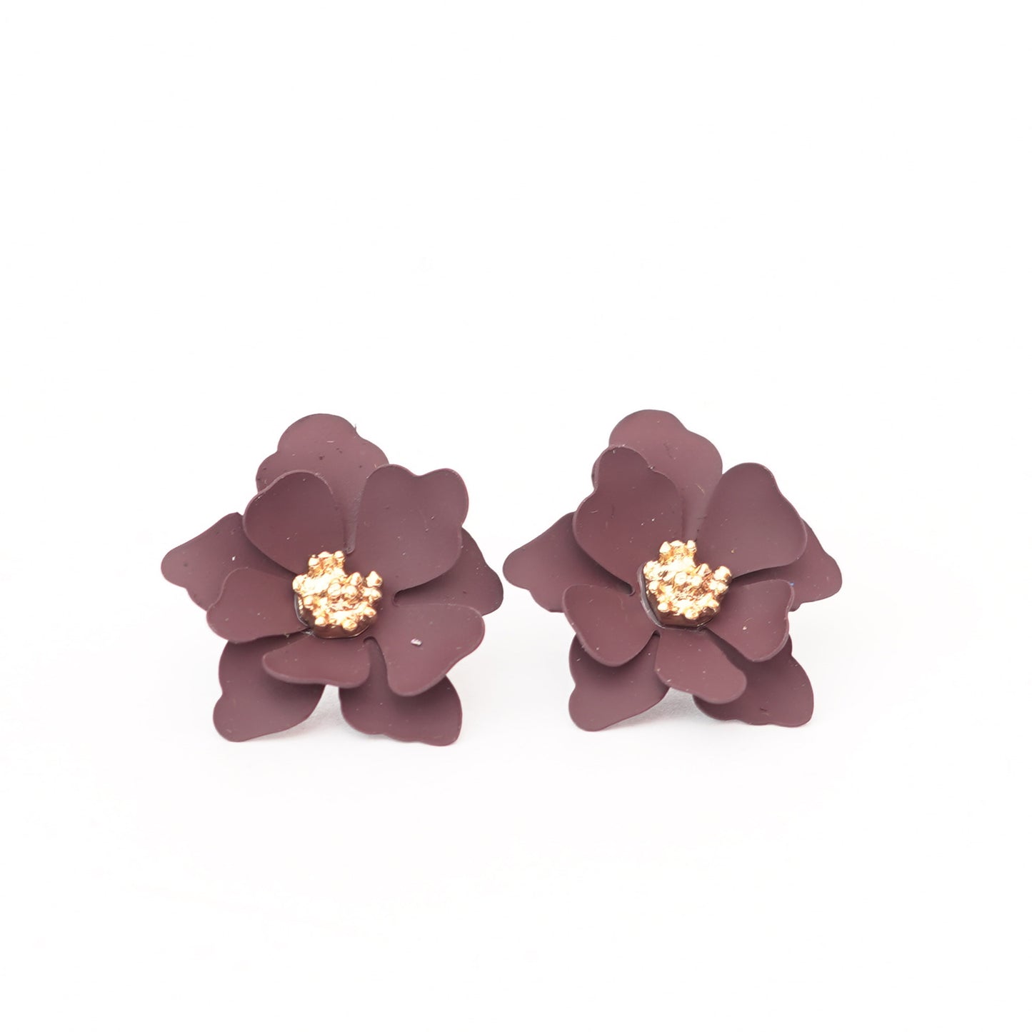 MALOYANVE Double Layered Flowers Earrings