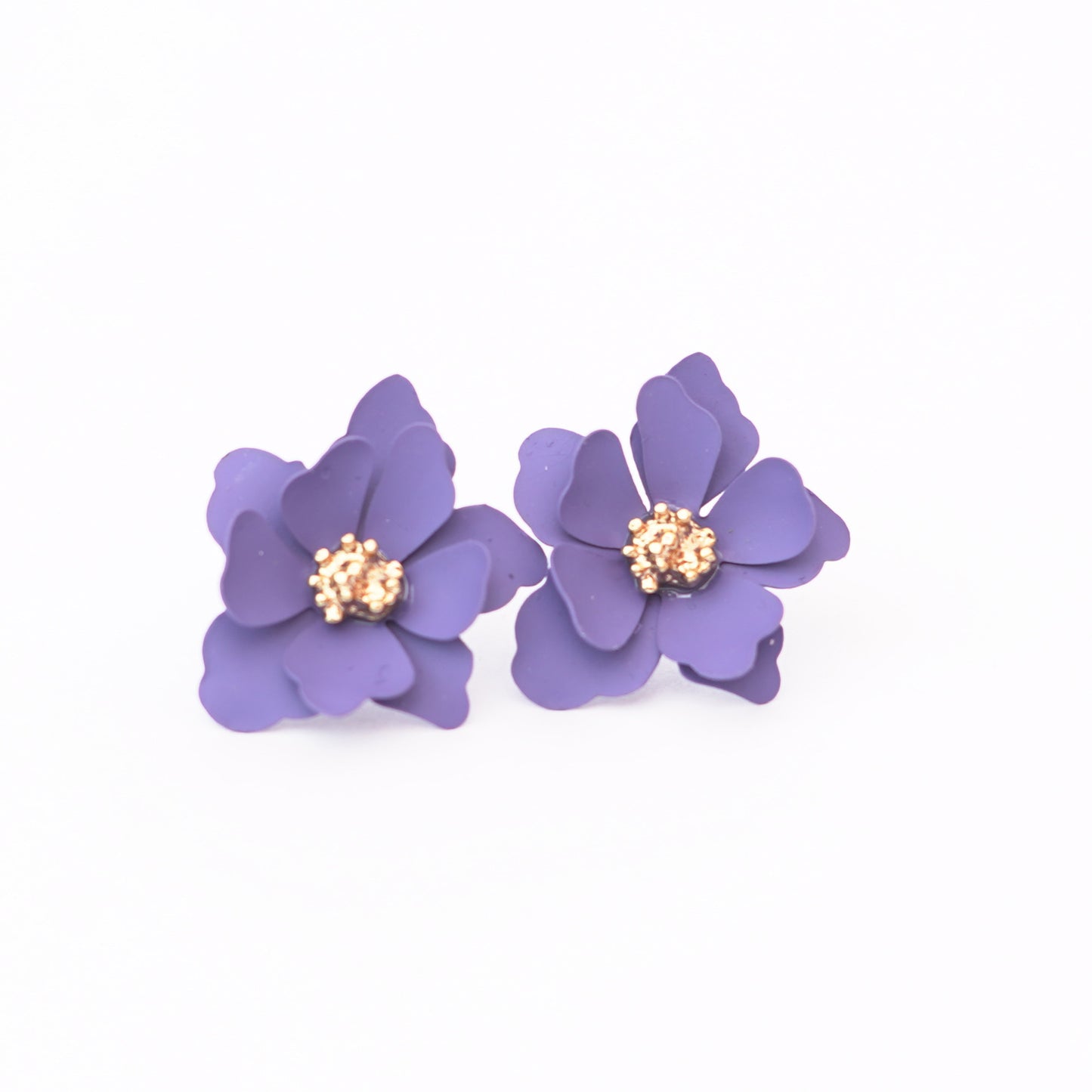 MALOYANVE Double Layered Flowers Earrings