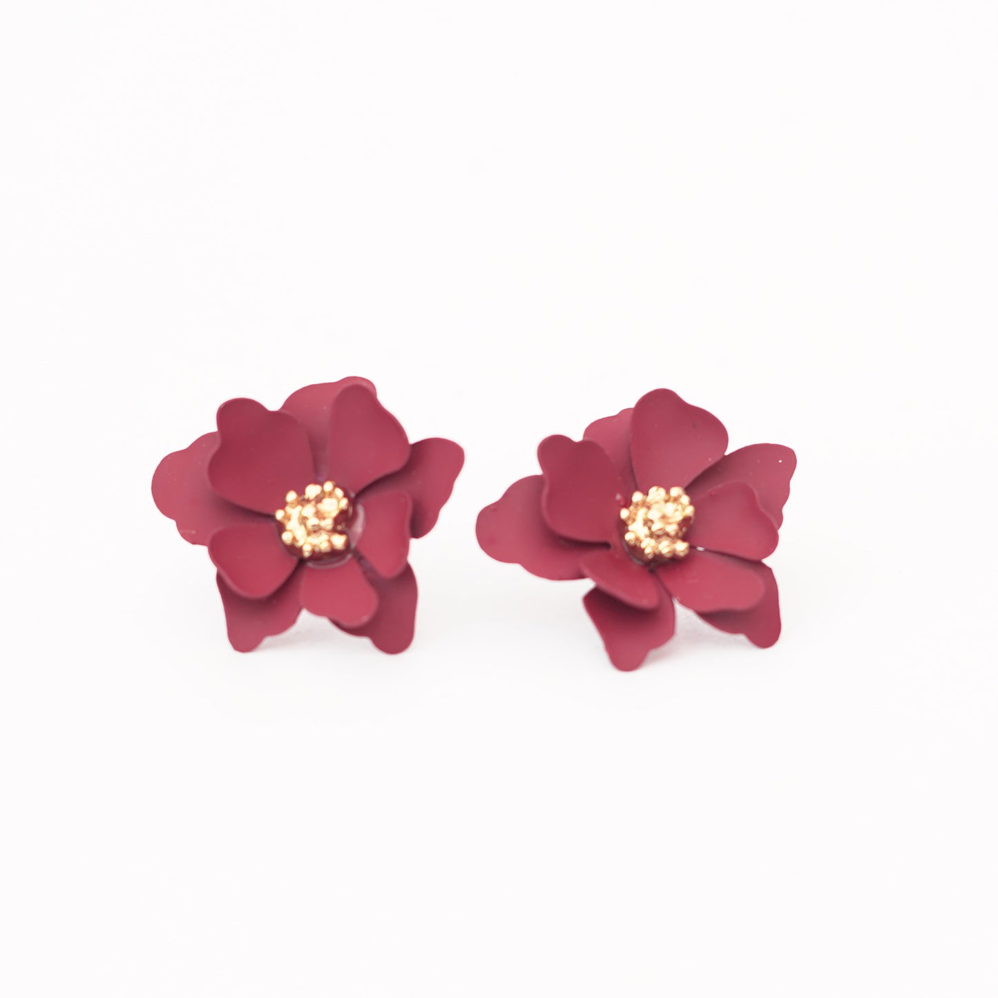 MALOYANVE Double Layered Flowers Earrings