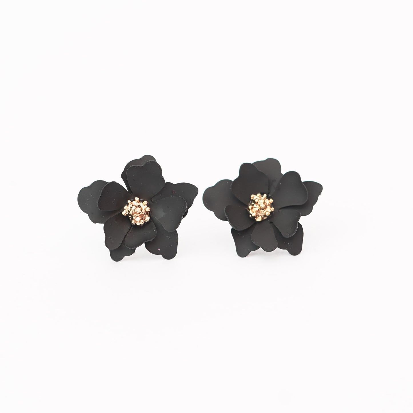 MALOYANVE Double Layered Flowers Earrings