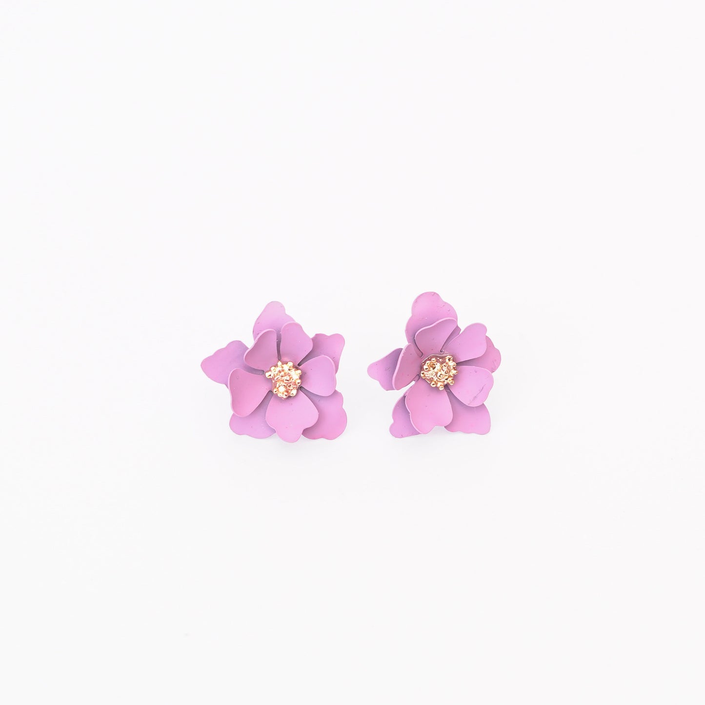 MALOYANVE Double Layered Flowers Earrings