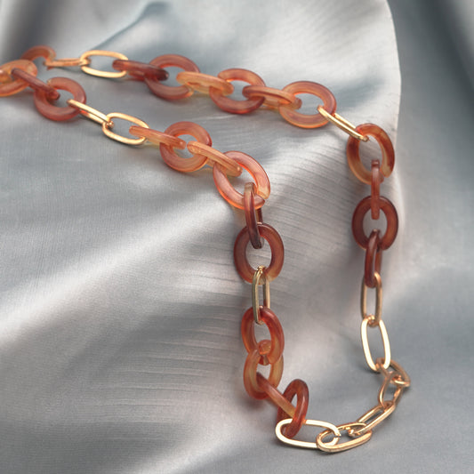 Big Flat Acrylic Acetate Bag Chain Necklace