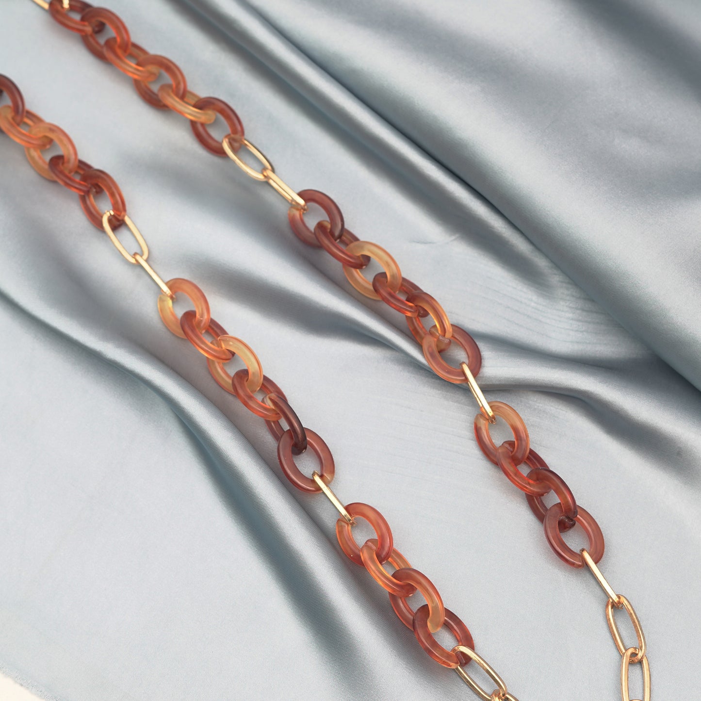 Big Flat Acrylic Acetate Bag Chain Necklace