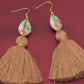 Color Hand Coarse Cotton Tassel Pendant  Earring