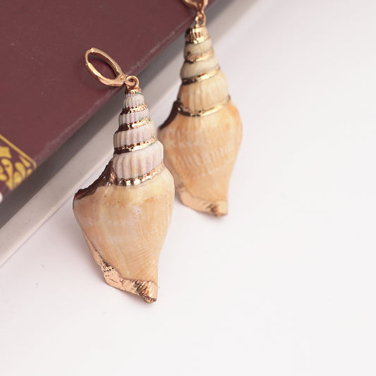 Genuine Shell Large Hoop Earrings