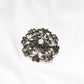 Dark Brown Matte Metal Round Filigree Brooch
