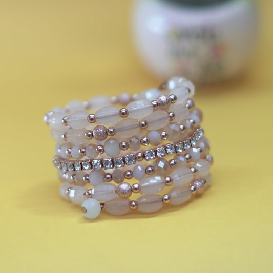 Crystal Beads Metal Bangles for Women