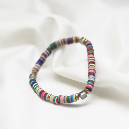 Multicolor Vinyl Bead Bracelet