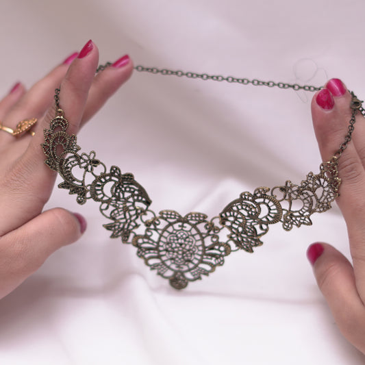 Big Ornate Filigree Collar Necklace
